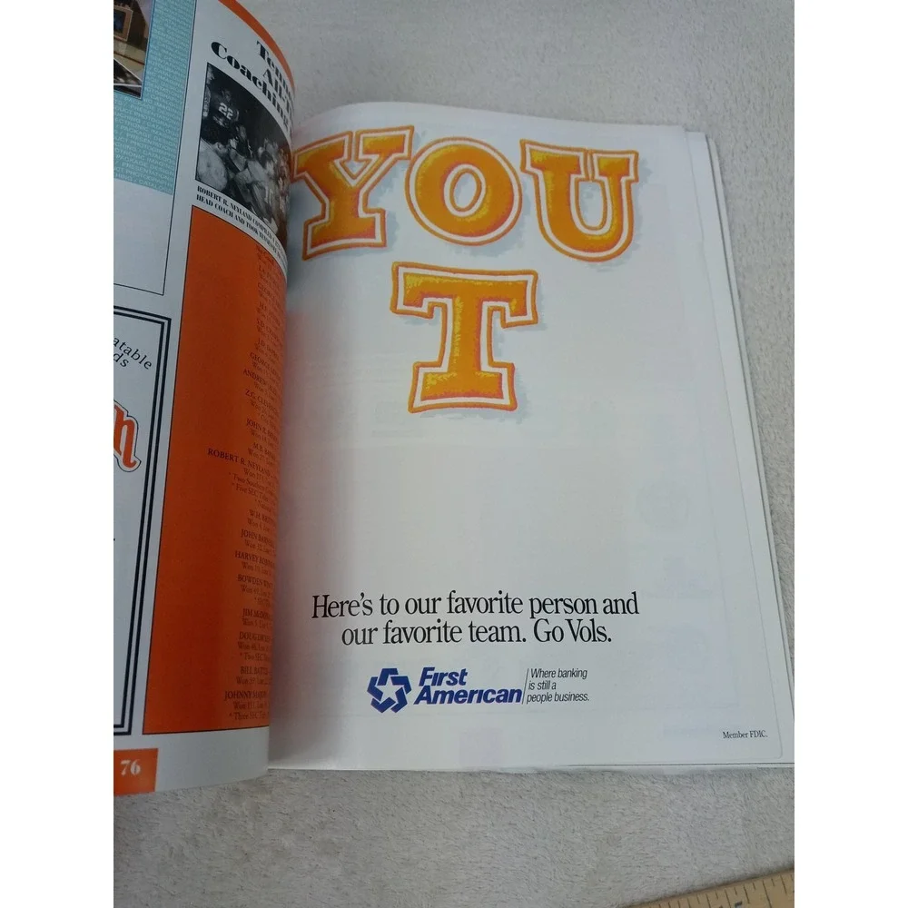 1992 Tennessee‎ Vols Gameday Program vs Southern LA Smokey UT Football NCAA